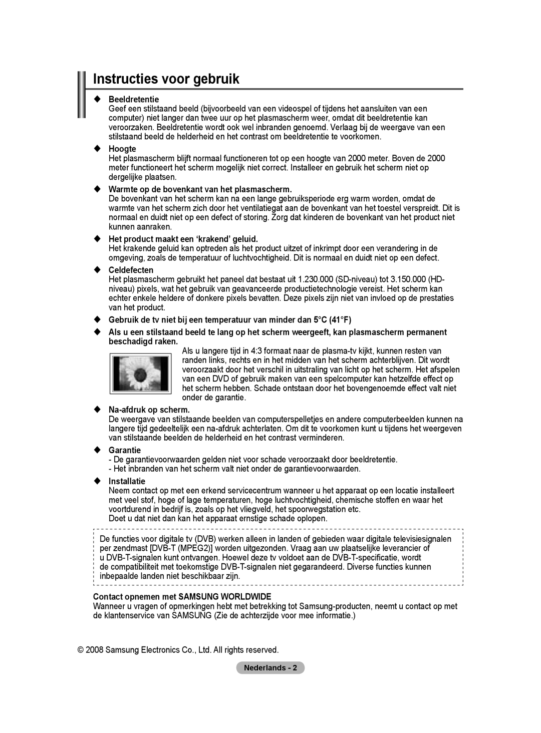 Samsung BN68-01416A-00 user manual Instructies voor gebruik 