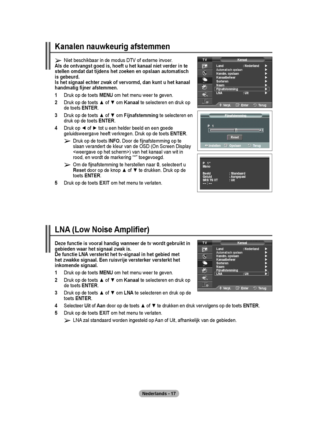 Samsung BN68-01416A-00 user manual Kanalen nauwkeurig afstemmen, Gebieden waar het signaal zwak is, Inkomende signaal 