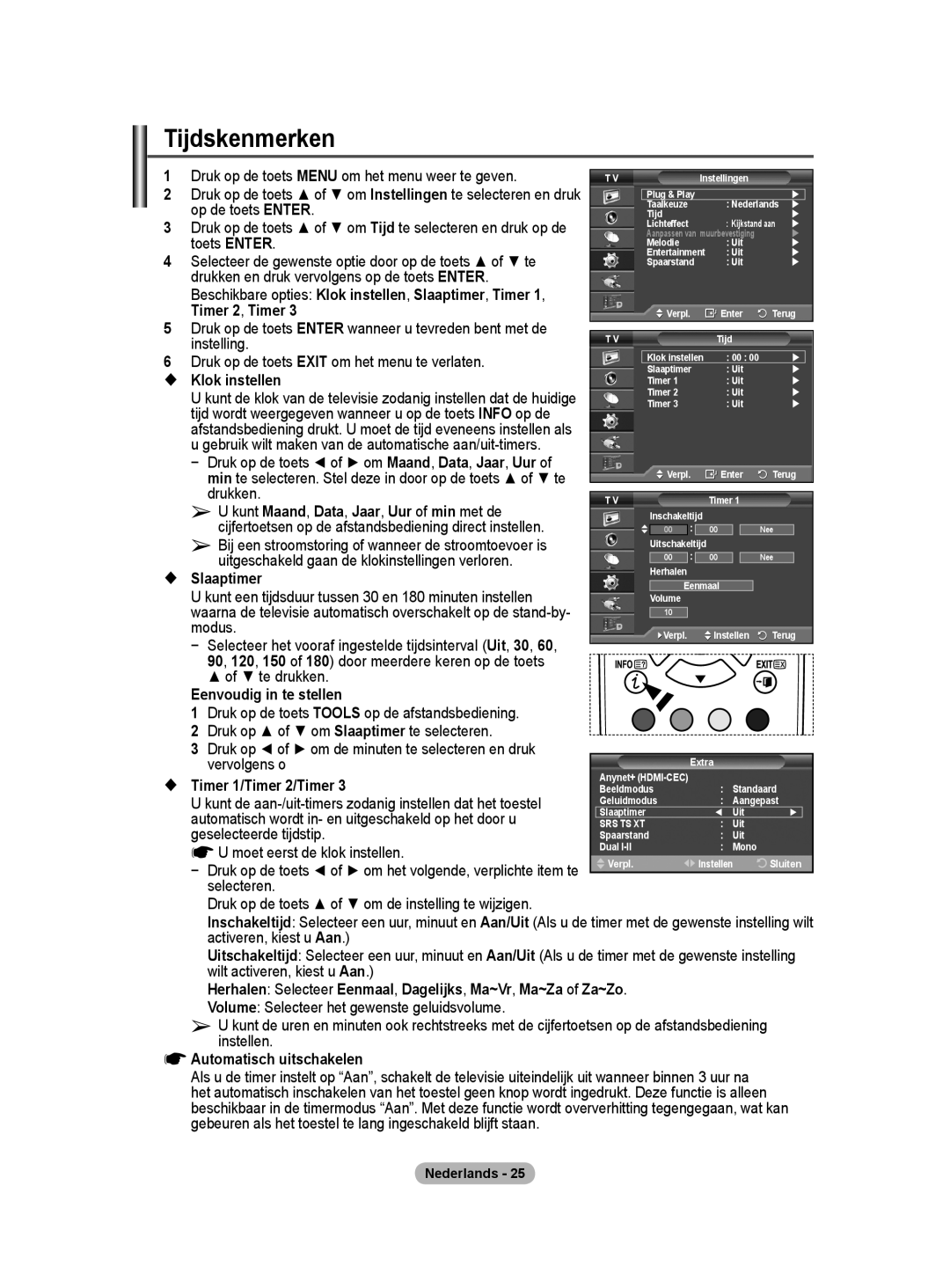 Samsung BN68-01416A-00 user manual Tijdskenmerken 