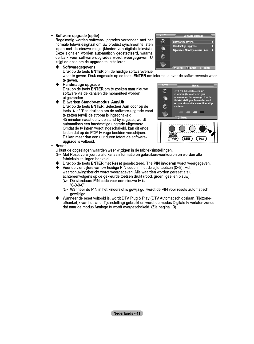 Samsung BN68-01416A-00 Software upgrade optie,  Softwaregegevens,  Handmatige upgrade,  Bijwerken Standby-modusAan/Uit 