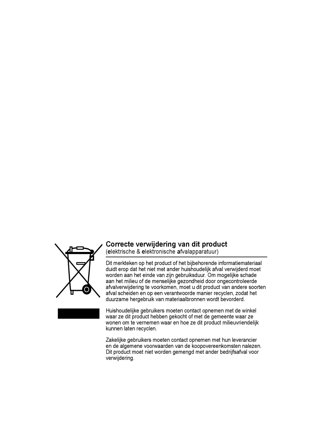 Samsung BN68-01416A-00 user manual Correcte verwijdering van dit product 