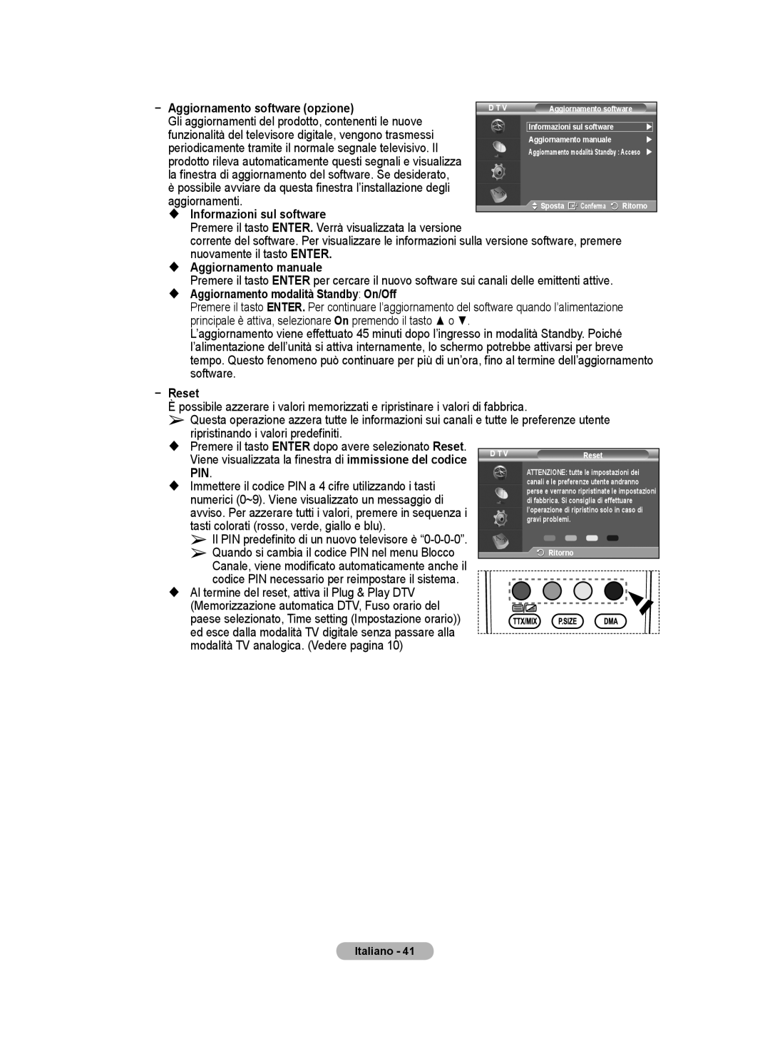 Samsung BN68-01416A-00 user manual Aggiornamento software opzione,  Informazioni sul software,  Aggiornamento manuale 