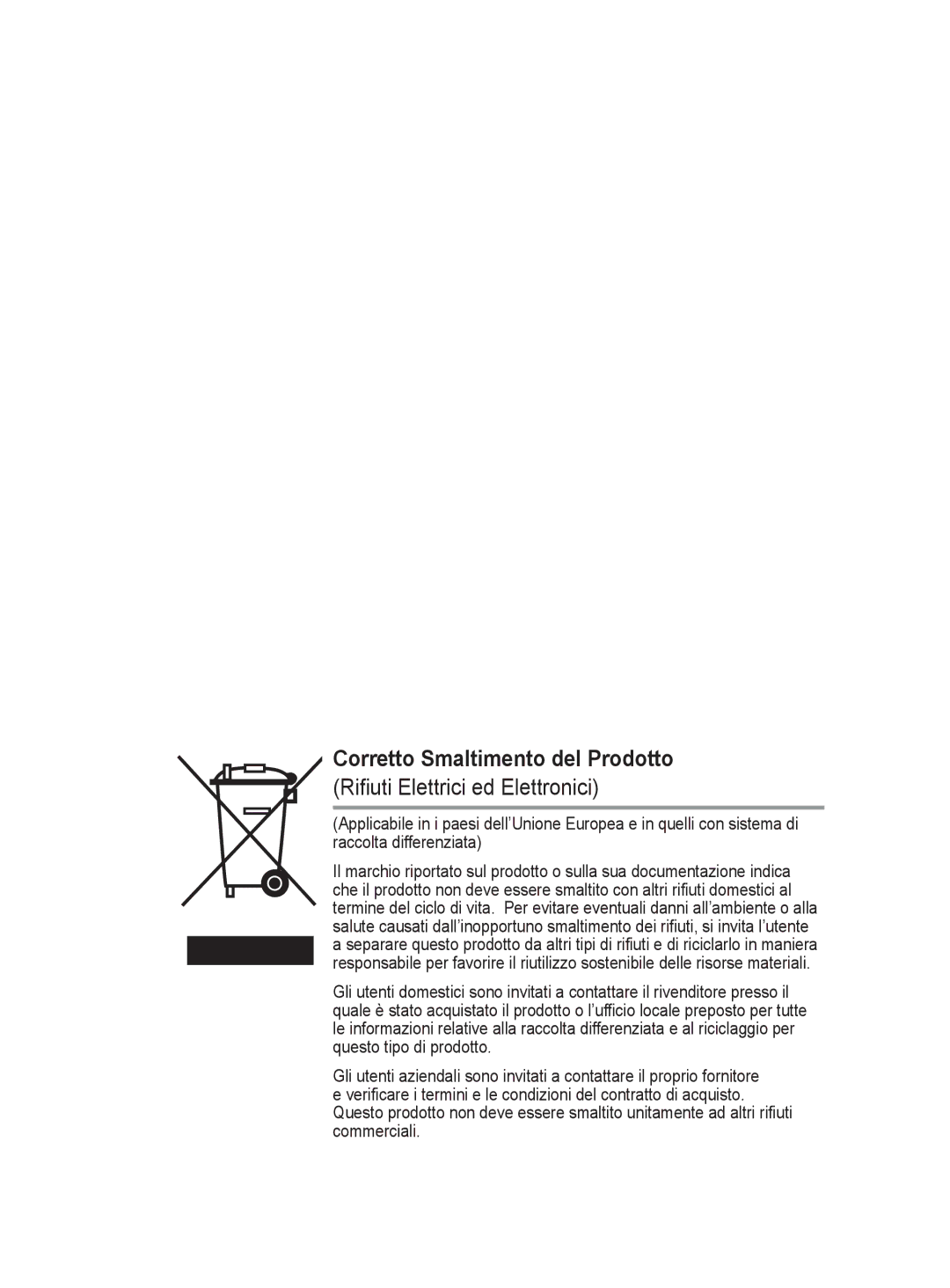 Samsung BN68-01416A-00 user manual Corretto Smaltimento del Prodotto 