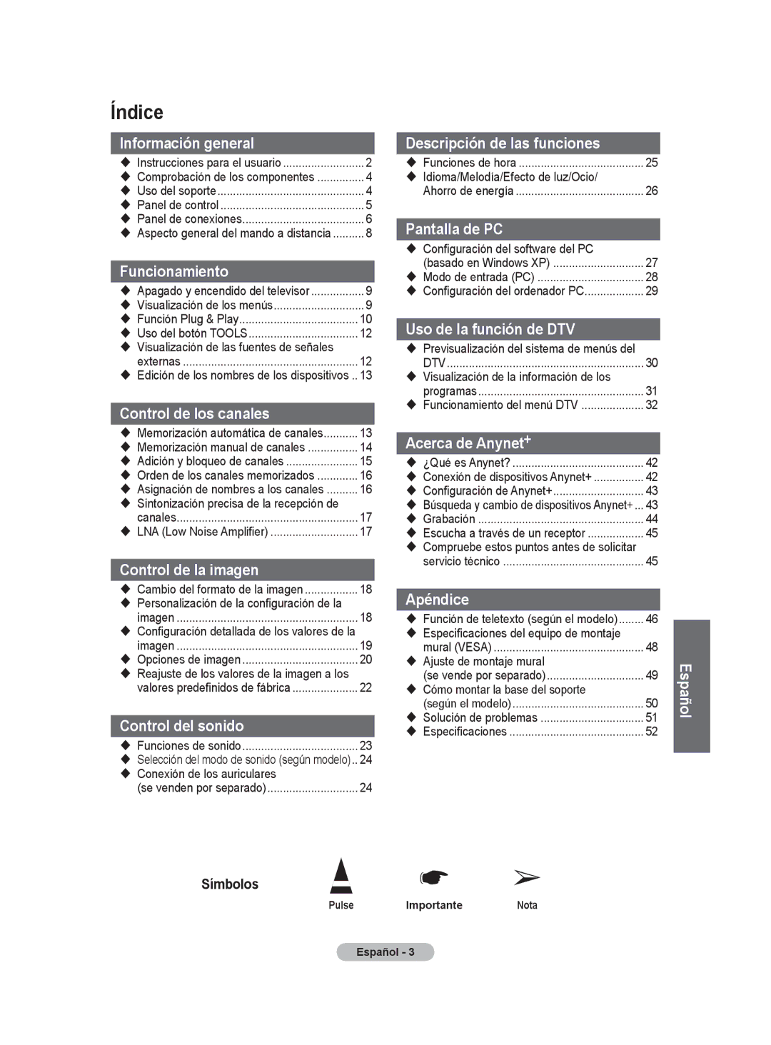 Samsung BN68-01416A-00 user manual Índice 