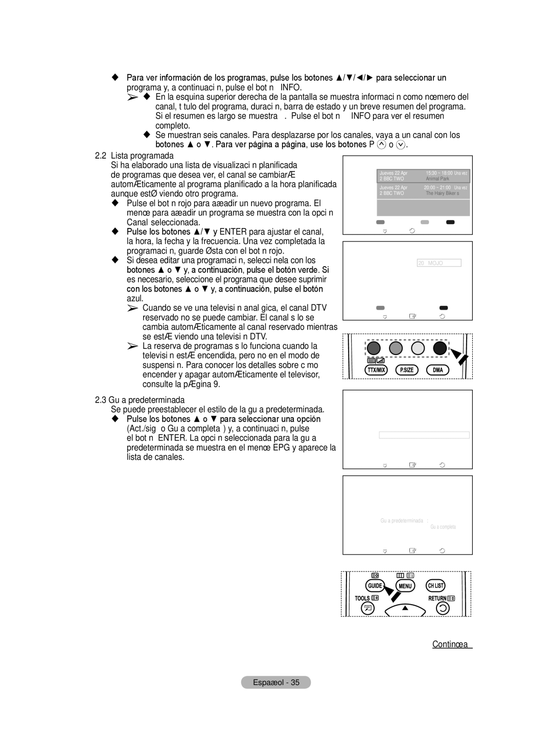 Samsung BN68-01416A-00 user manual De programas que desea ver, el canal se cambiará, Aunque esté viendo otro programa, Azul 