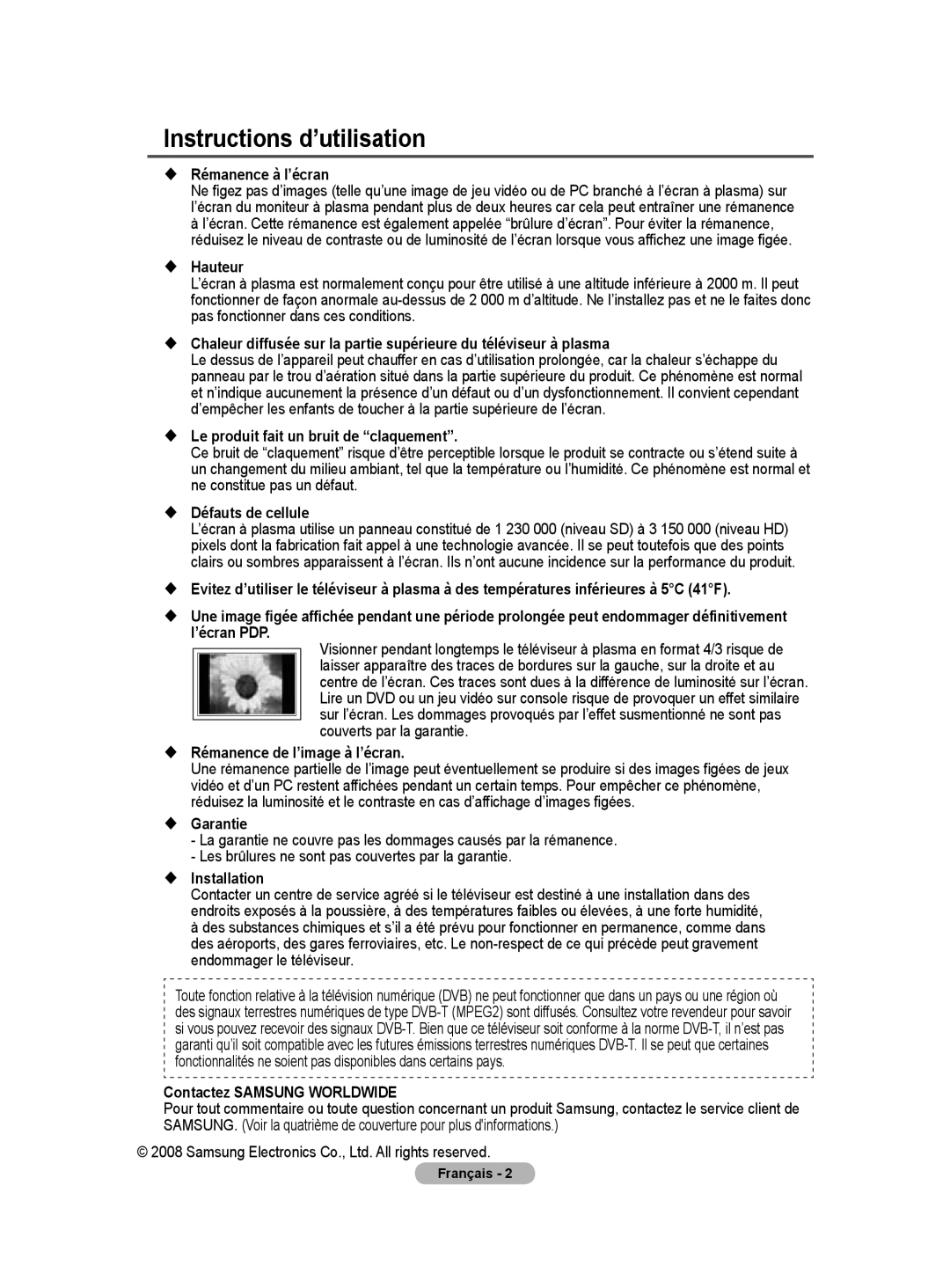 Samsung BN68-01416A-00 user manual Instructions d’utilisation 