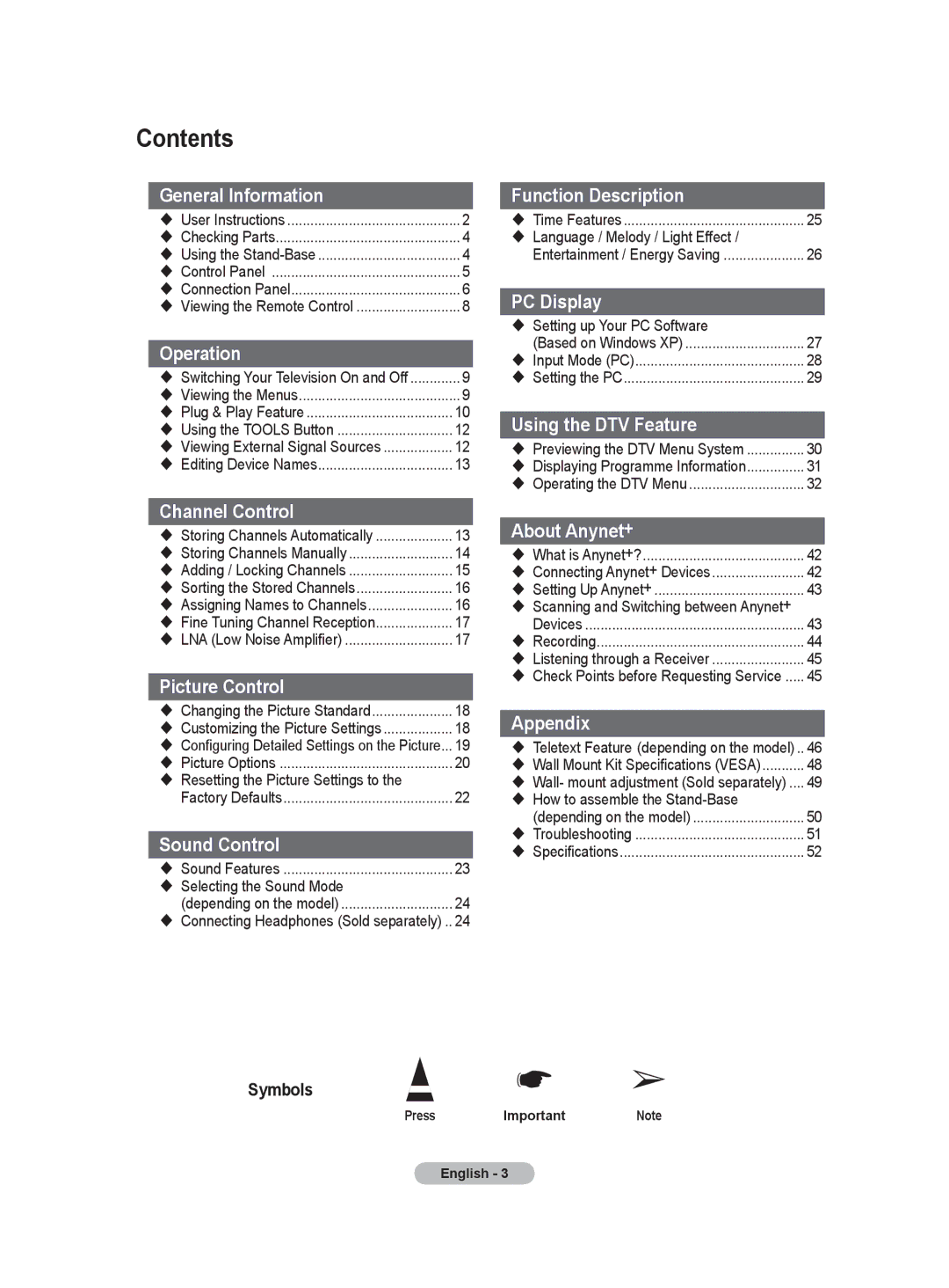 Samsung BN68-01416D-00 user manual Contents 