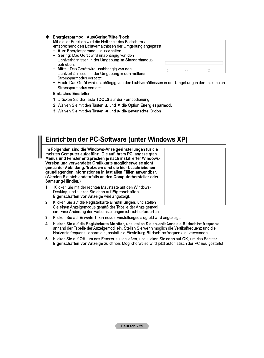 Samsung BN68-01422A-01 user manual Einrichten der PC-Software unter Windows XP 