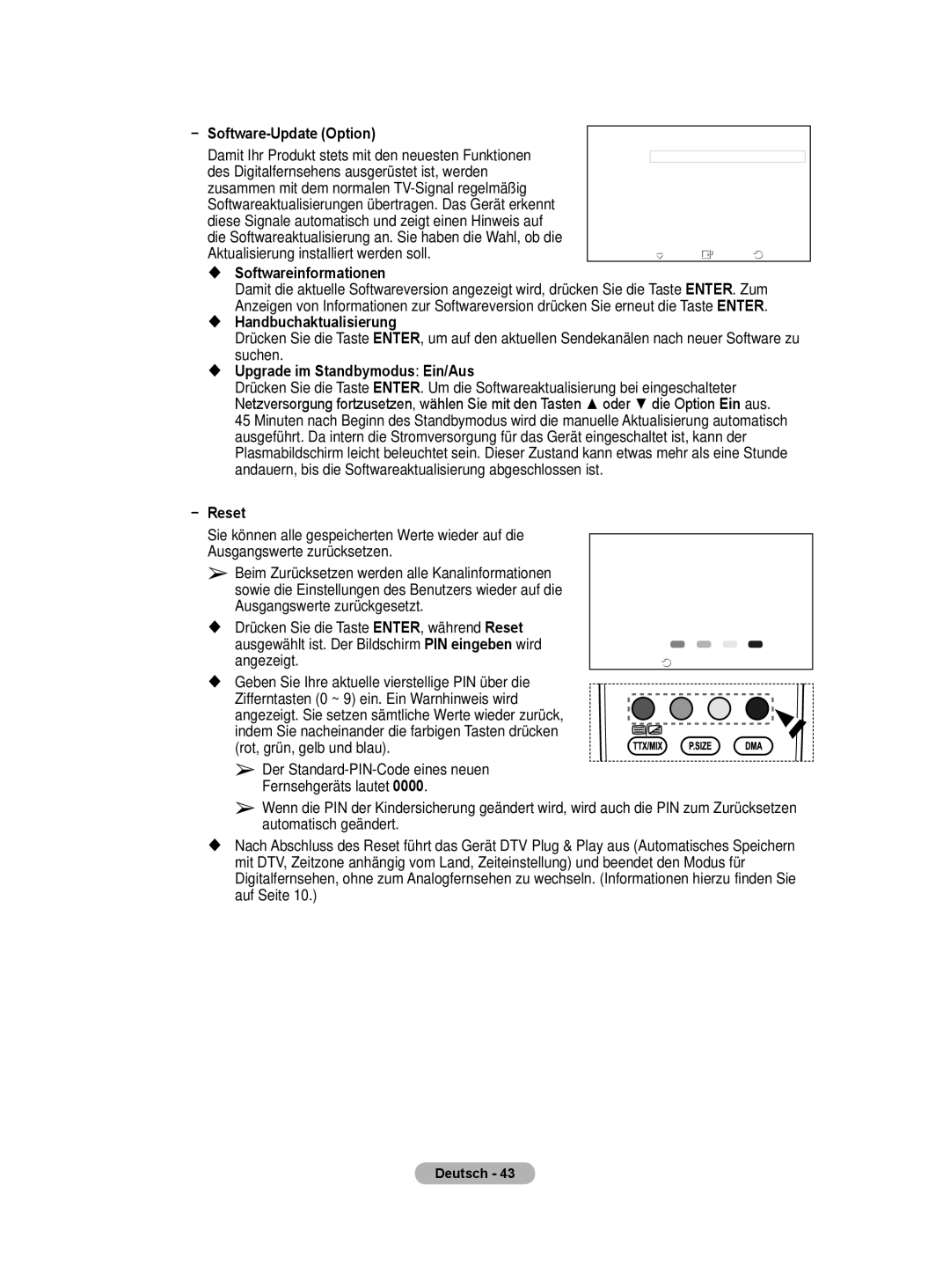 Samsung BN68-01422A-01 user manual Software-Update Option,  Softwareinformationen,  Handbuchaktualisierung 