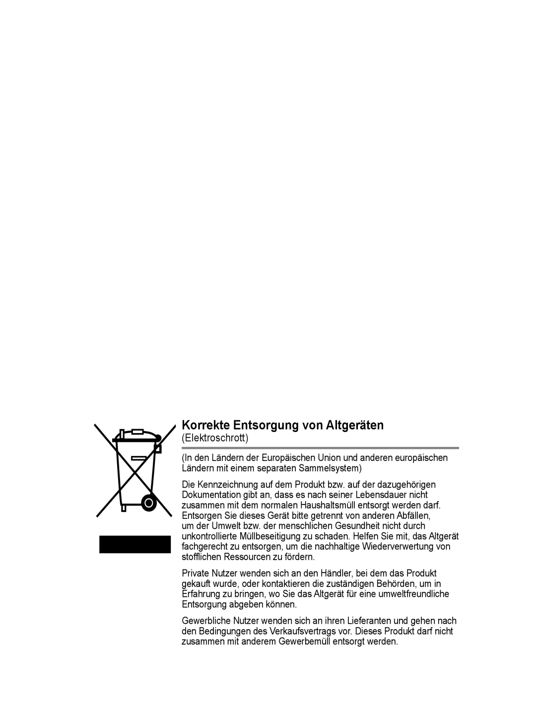 Samsung BN68-01422A-01 user manual Korrekte Entsorgung von Altgeräten 