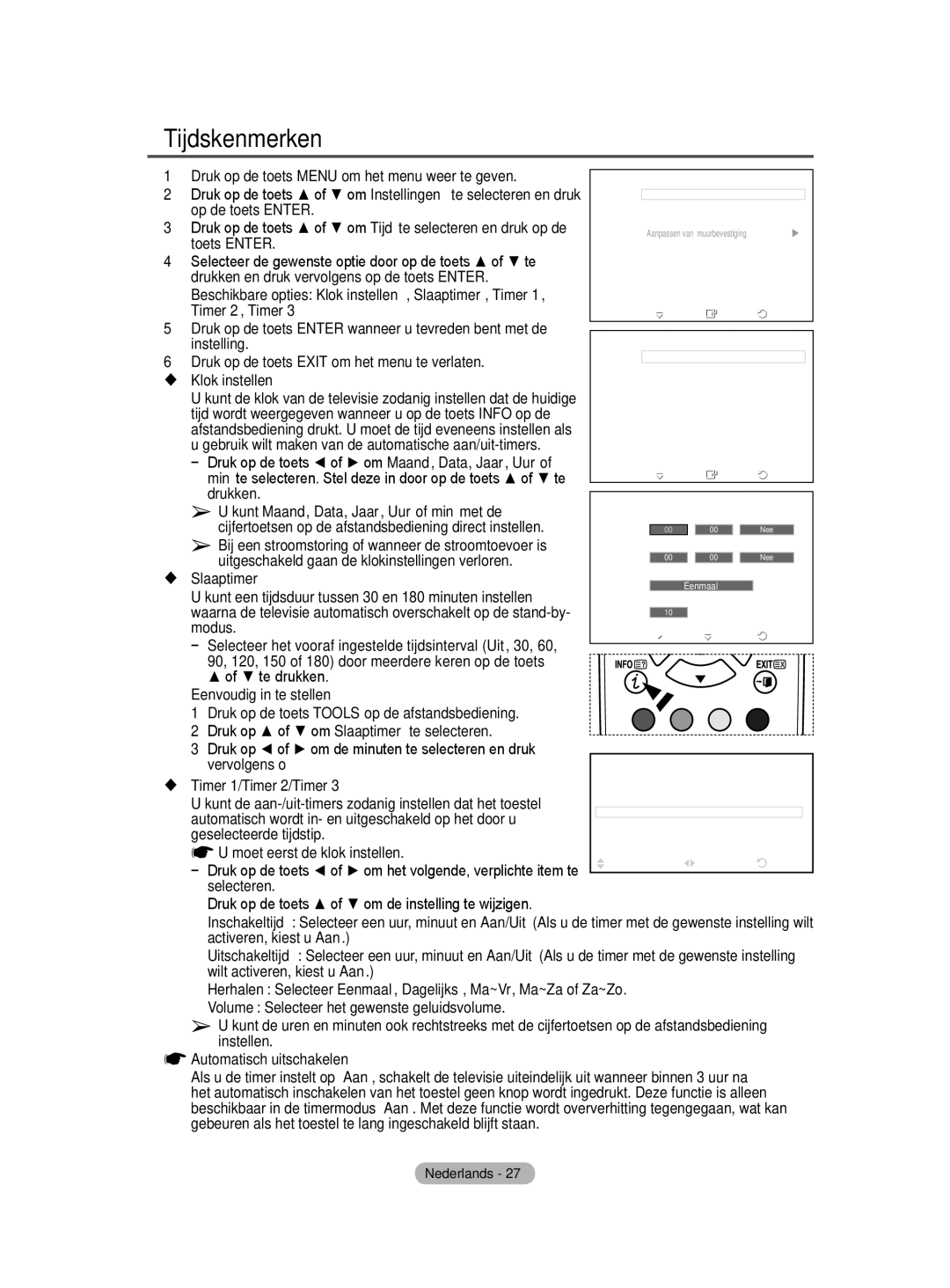 Samsung BN68-01422A-01 user manual Tijdskenmerken 