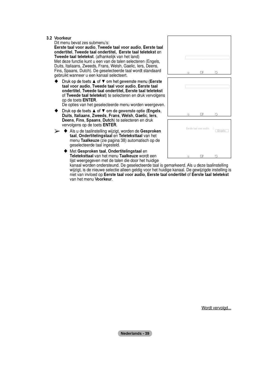 Samsung BN68-01422A-01 user manual  Met Gesproken taal , Ondertitelingstaal en 