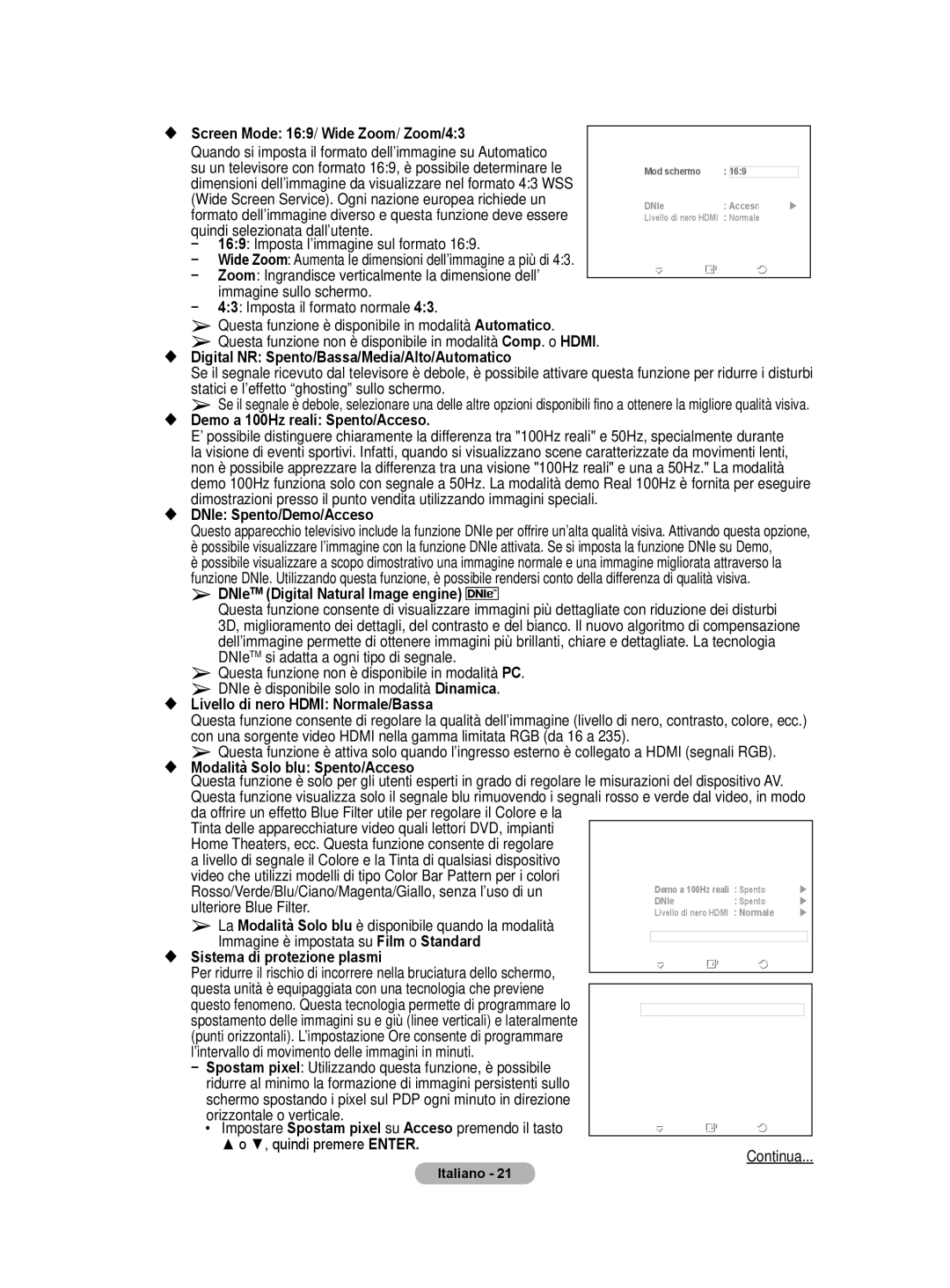 Samsung BN68-01422A-01  Screen Mode 169/ Wide Zoom/ Zoom/43, Quando si imposta il formato dell’immagine su Automatico 