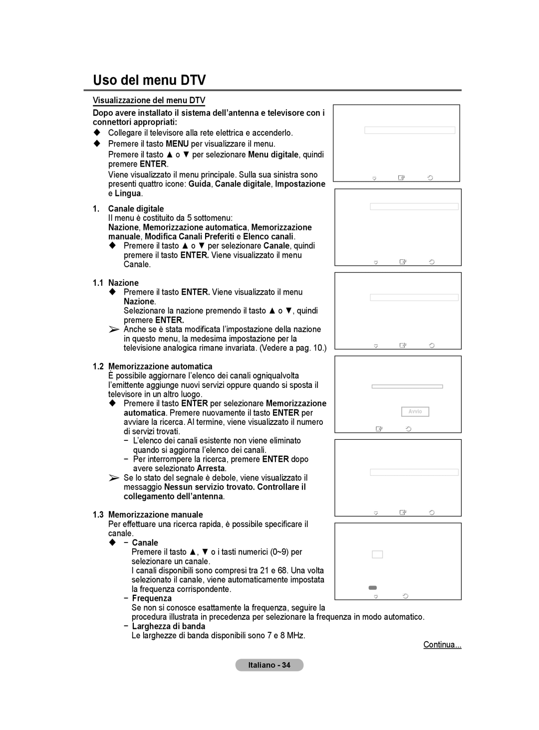 Samsung BN68-01422A-01 user manual Uso del menu DTV 