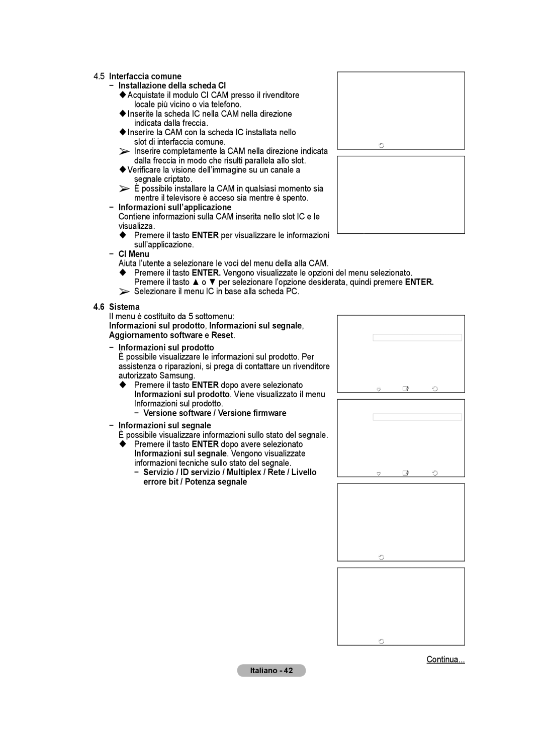 Samsung BN68-01422A-01 user manual Installazione della scheda CI, Informazioni sull’applicazione 