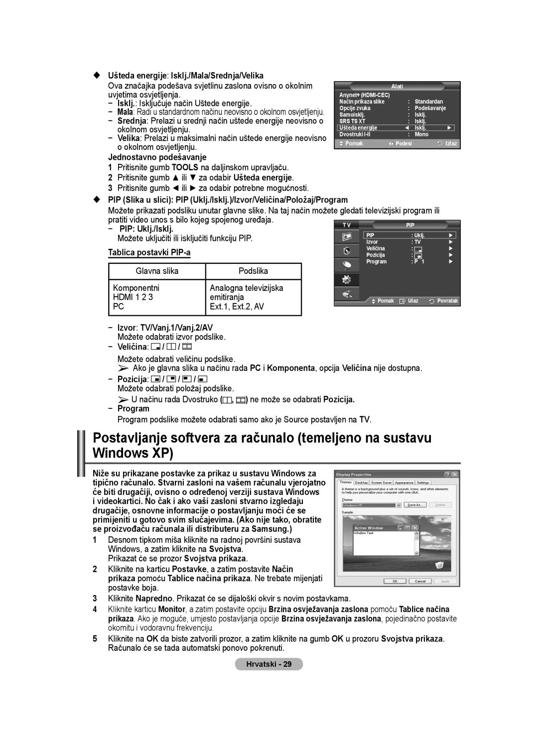 Samsung BN68-01528B-02 user manual Uvjetima osvjetljenja, Isklj. Isključuje način Uštede energije, Okolnom osvjetljenju 