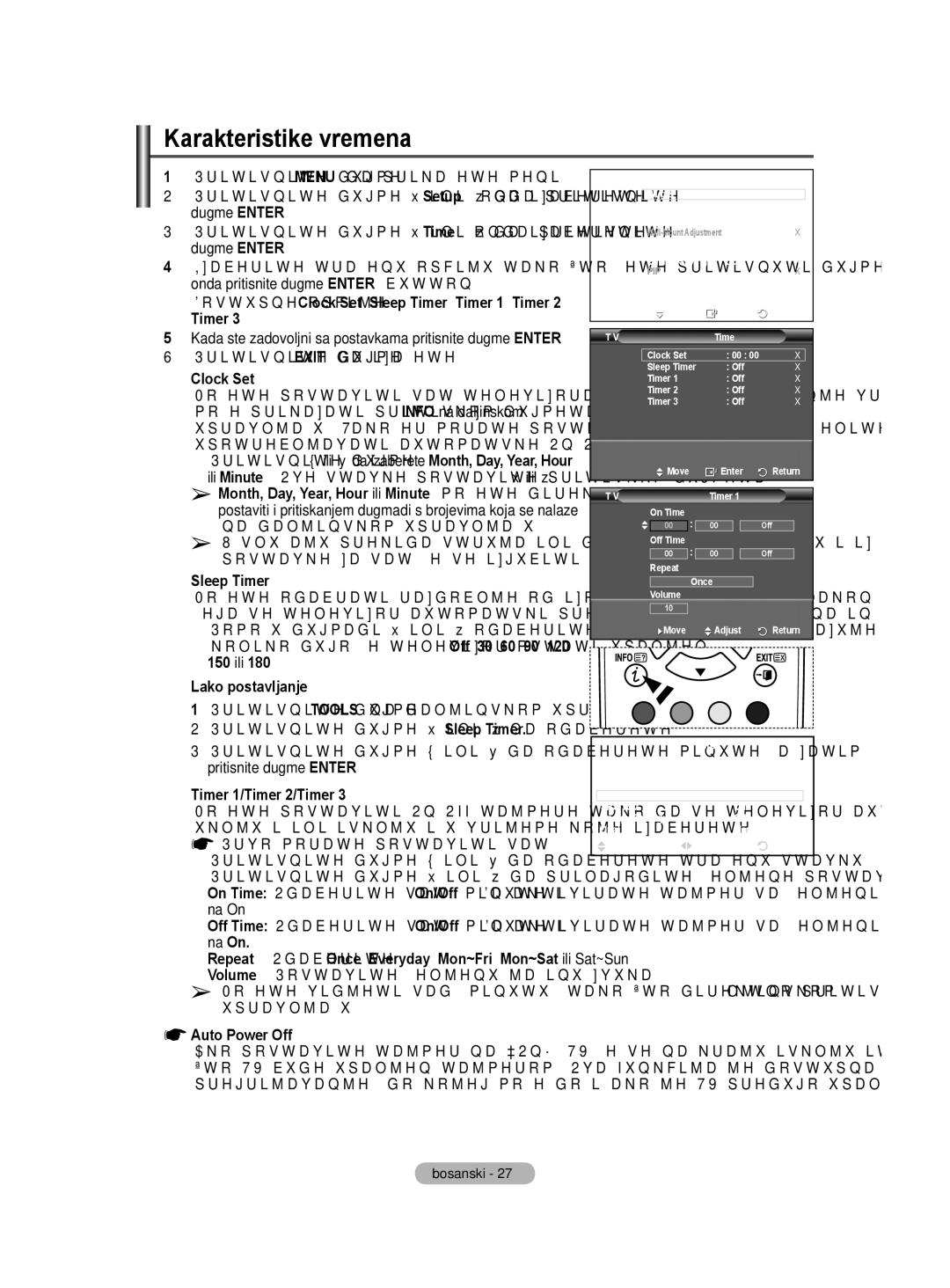 Samsung BN68-01528B-02 user manual Karakteristike vremena 