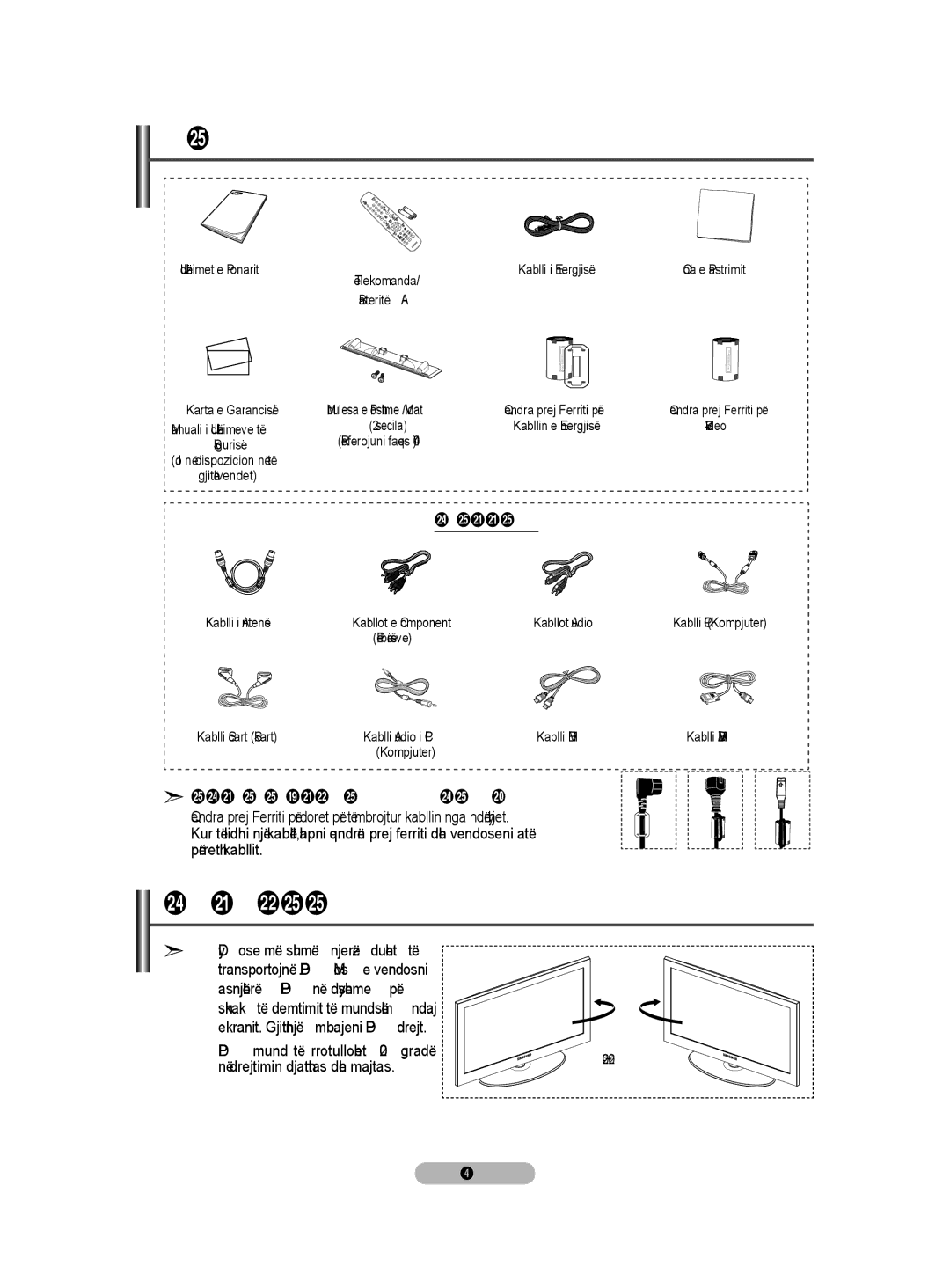 Samsung BN68-01528B-02 user manual Kontrolli për Pjesët, Përdorimi i Bazës së Mbështetëses, Shqip 