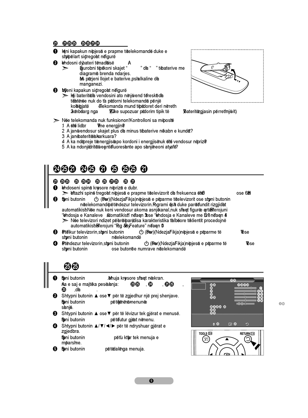 Samsung BN68-01528B-02 user manual Setup , dhe Input, Shtypni butonin Enter për të hyrë në nën-menunë e, Shenjës 