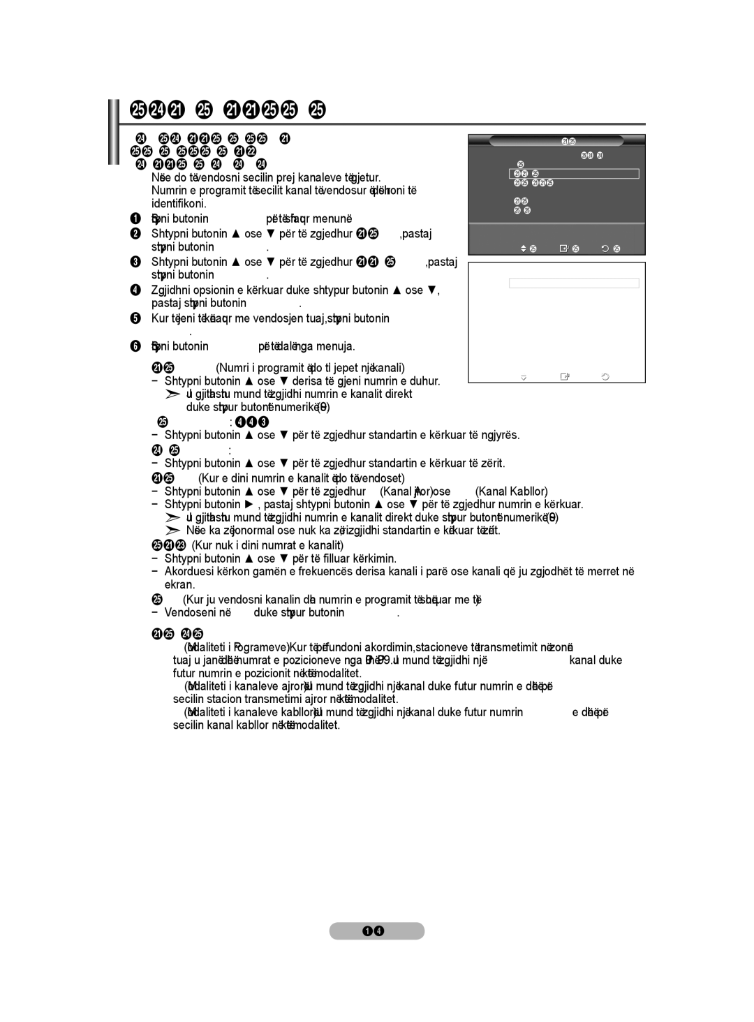 Samsung BN68-01528B-02 user manual Vendosja e Kanaleve me Dorë 