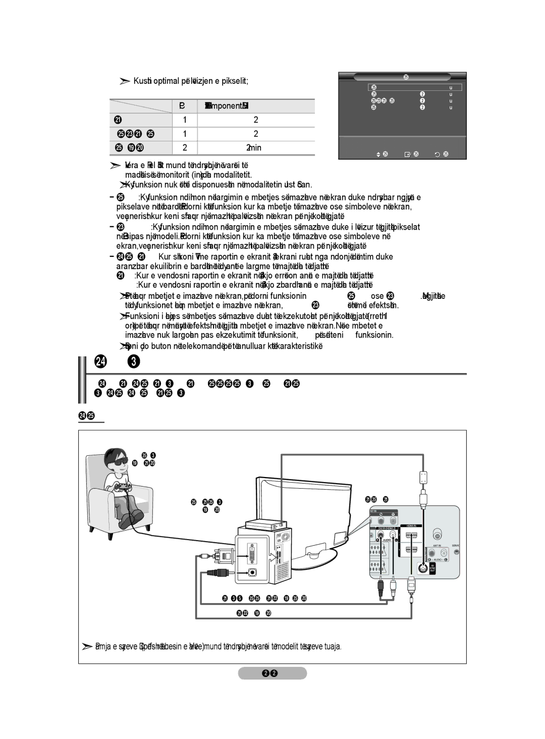 Samsung BN68-01528B-02 user manual Përdorimi i Funksionit D, Kushti optimal për lëvizjen e pikselit, Shqip  