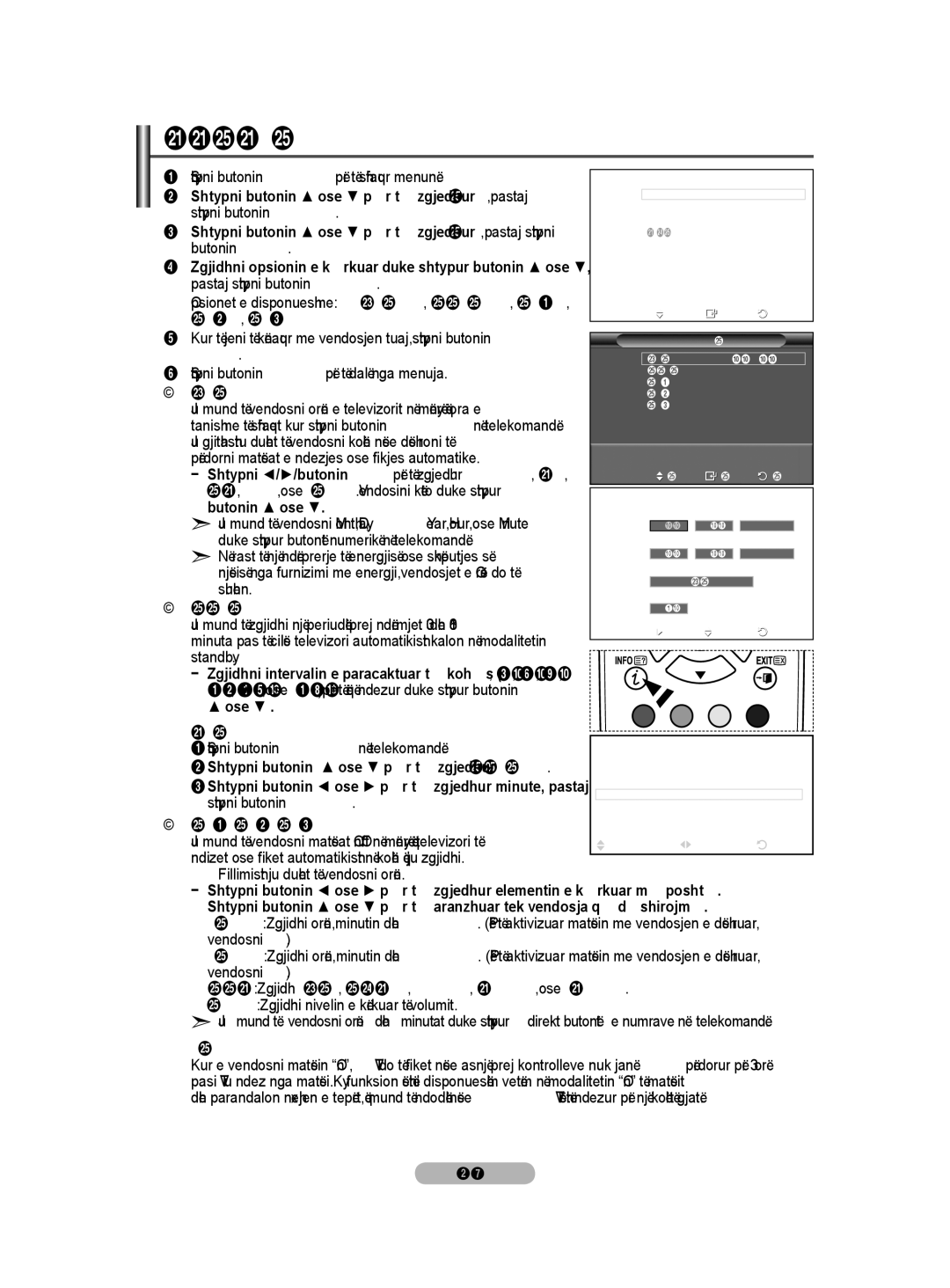 Samsung BN68-01528B-02 user manual Karakteristikat e Kohës 