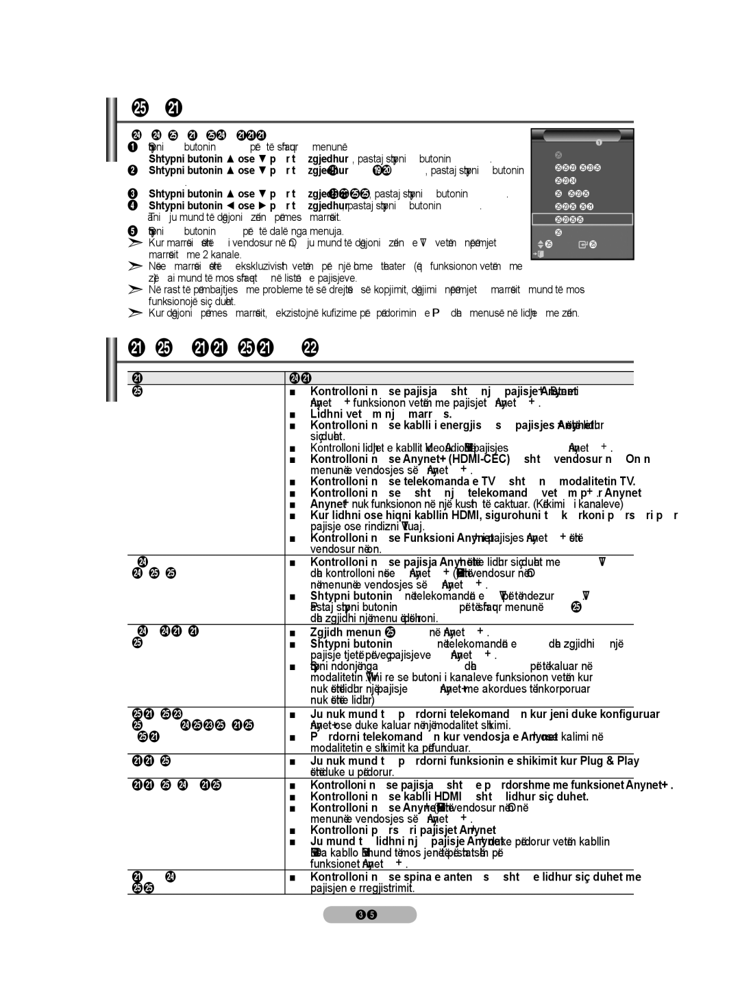 Samsung BN68-01528B-02 user manual Dëgjimi nëpërmjet një Marrësi, Pikat e Kontrollit përpara sesa të Kërkoni Shërbimin 