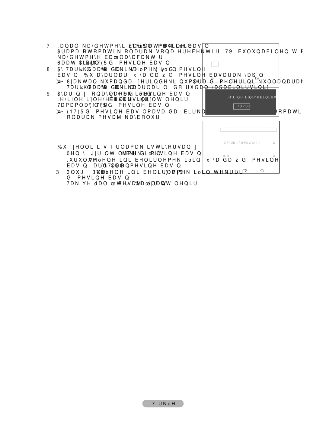 Samsung BN68-01528B-02 user manual Bu özelliği sıfırlamak istiyorsanız, Tak ve Çalıştırı Başlat mesajı görüntülenir 