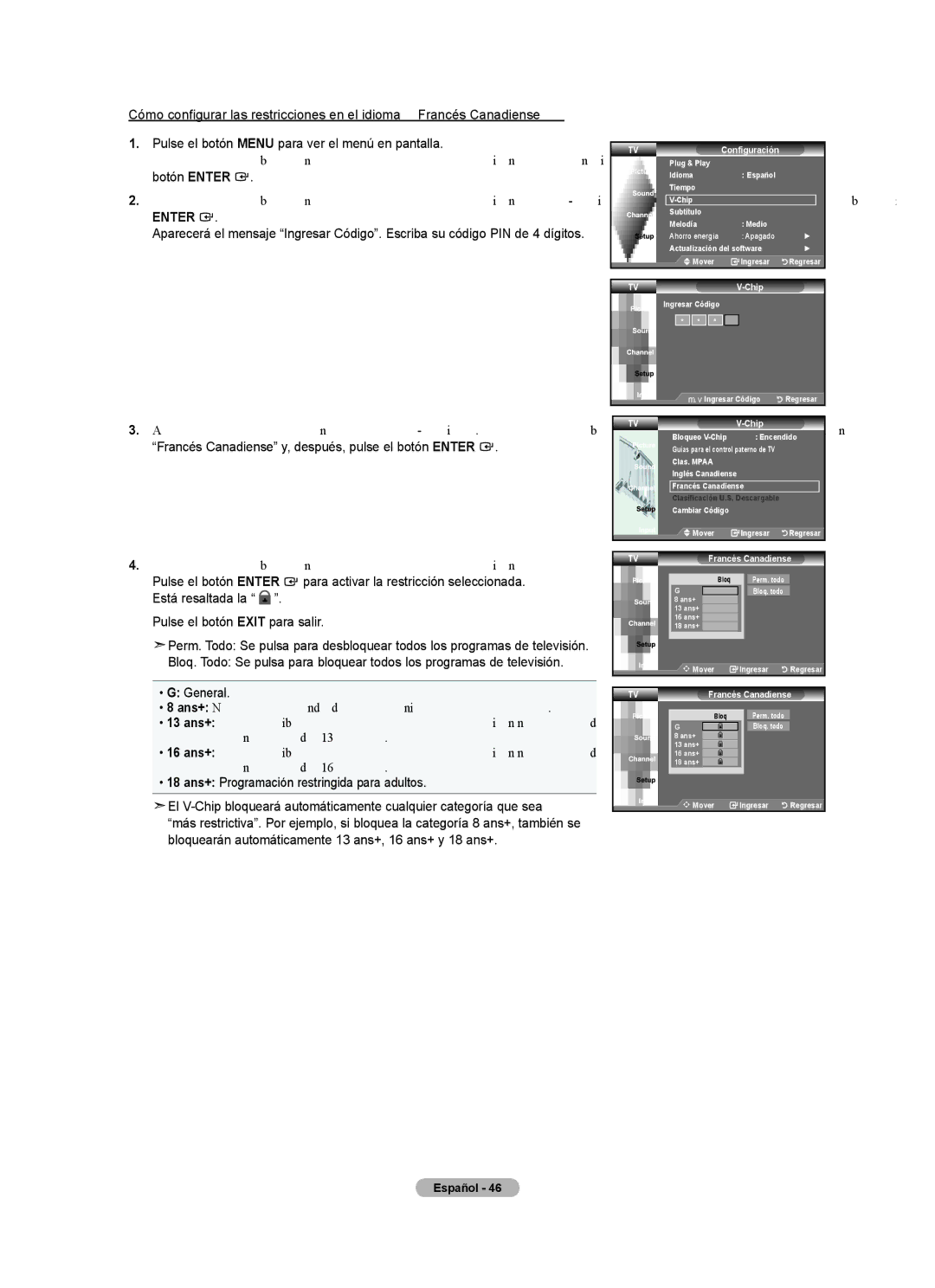 Samsung BN68-01541A-01 user manual Francés Canadiense 