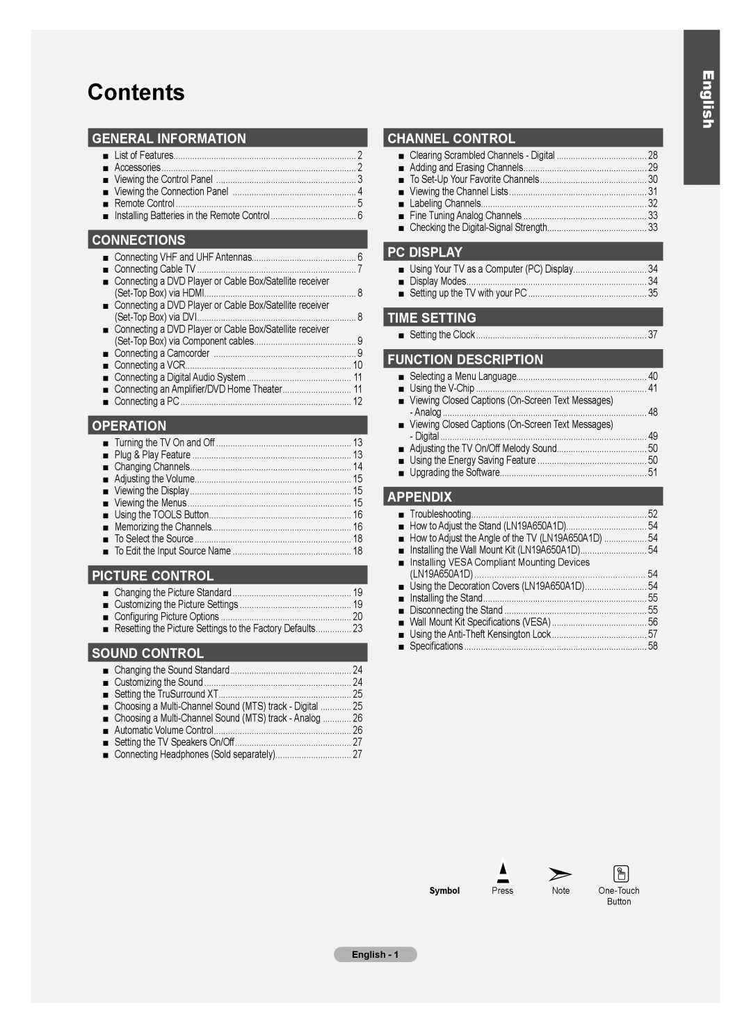 Samsung BN68-01541A-01 user manual Contents 