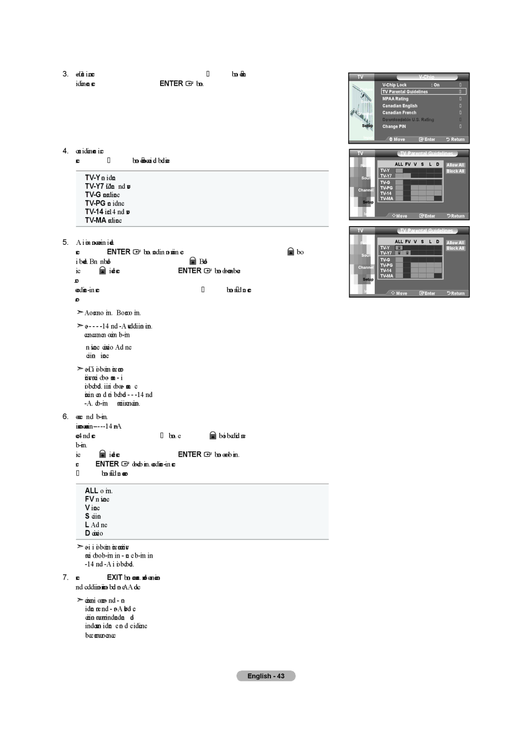 Samsung BN68-01541A-01 user manual TV Parental Guidelines 