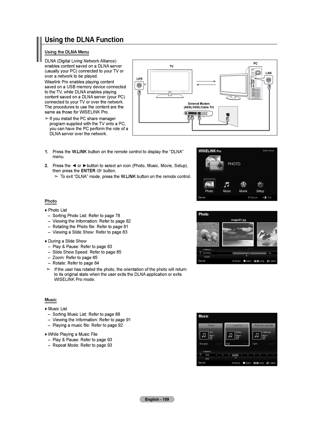 Samsung BN68-01691A-02 user manual Using the Dlna Function, Using the Dlna Menu, Photo, Repeat Mode Refer to 