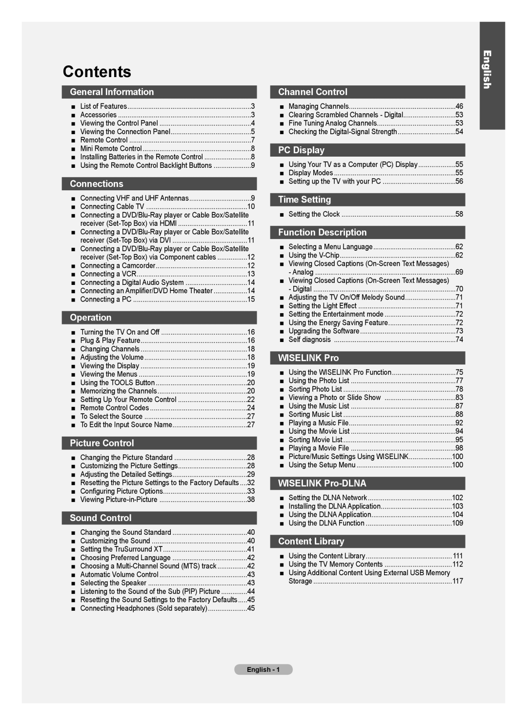 Samsung BN68-01691A-02 user manual Contents 