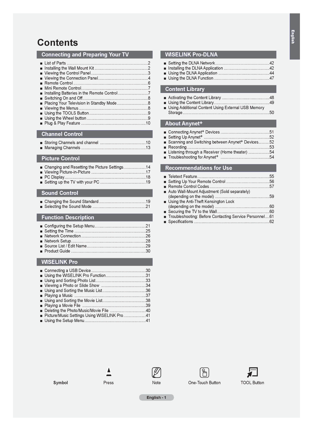 Samsung BN68-01701M-00 user manual Contents 