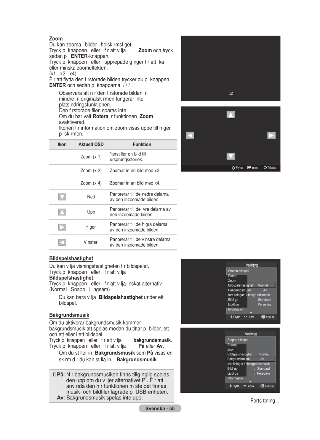 Samsung BN68-01783B-00 user manual Bildspelshastighet, Av Bakgrundsmusik spelas inte upp 