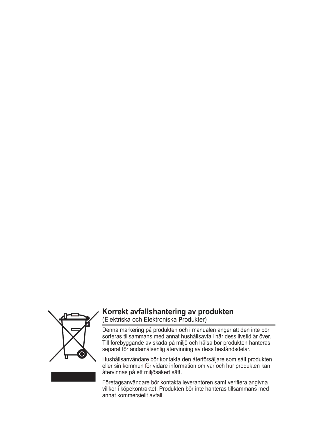 Samsung BN68-01783B-00 user manual Korrekt avfallshantering av produkten 