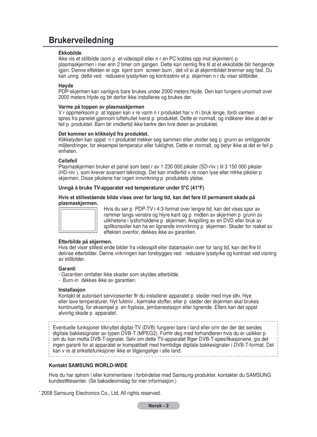 Samsung BN68-01783B-00 user manual Brukerveiledning 