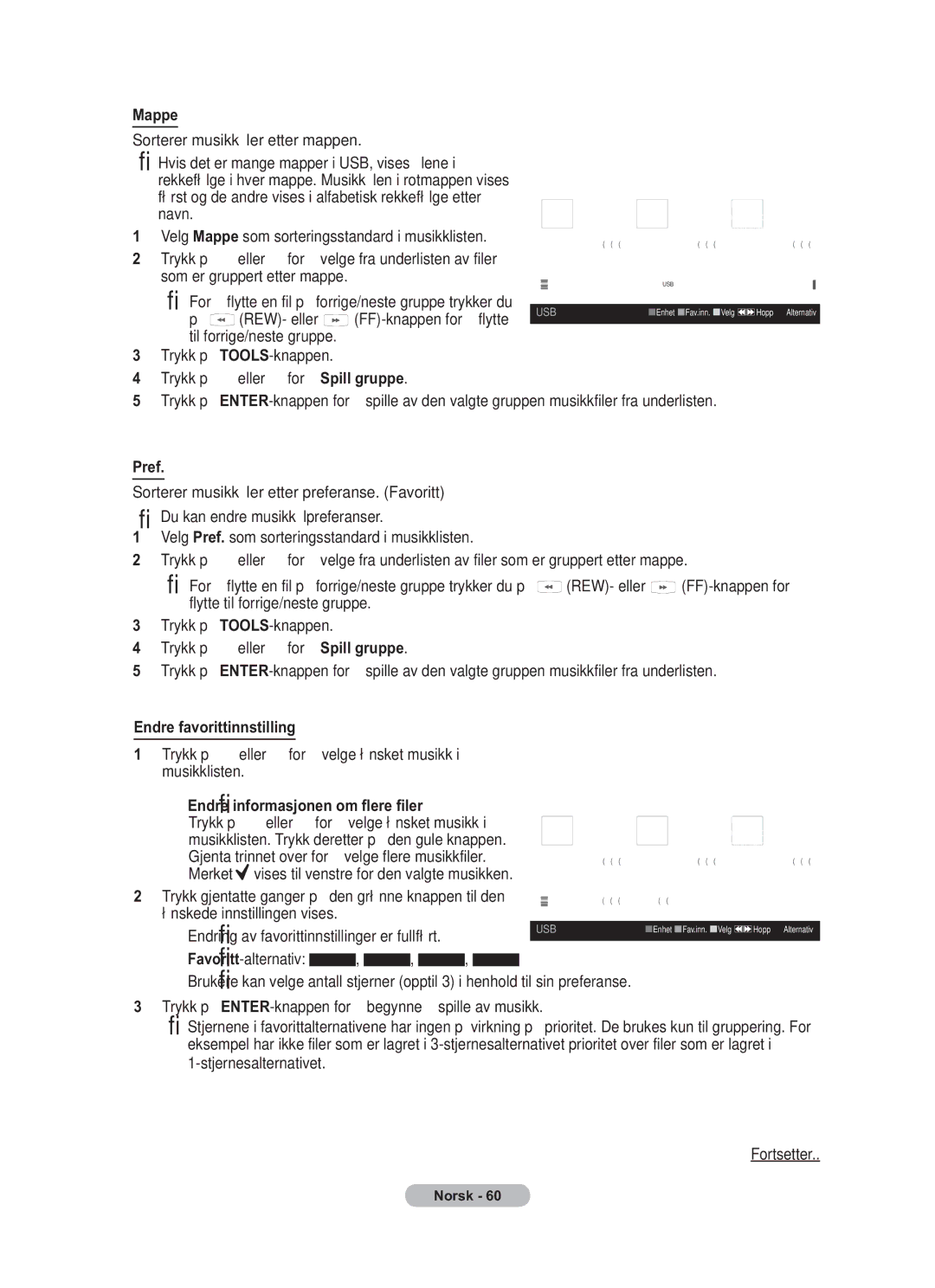 Samsung BN68-01783B-00 user manual Endre informasjonen om flere filer 