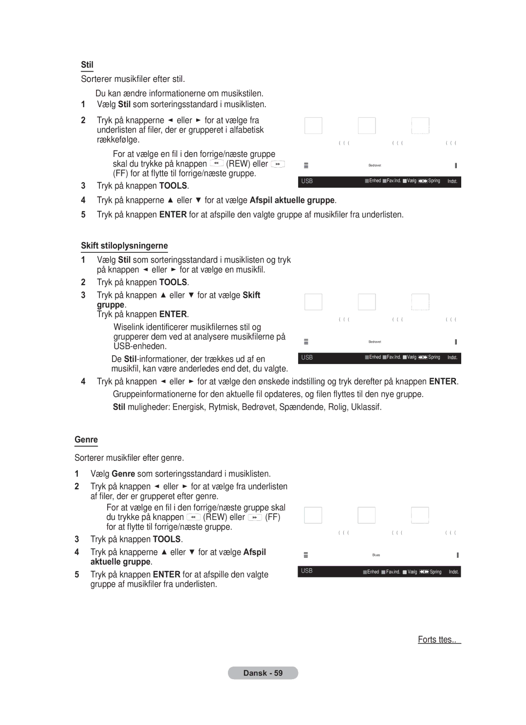 Samsung BN68-01783B-00 user manual Stil, Skift stiloplysningerne 