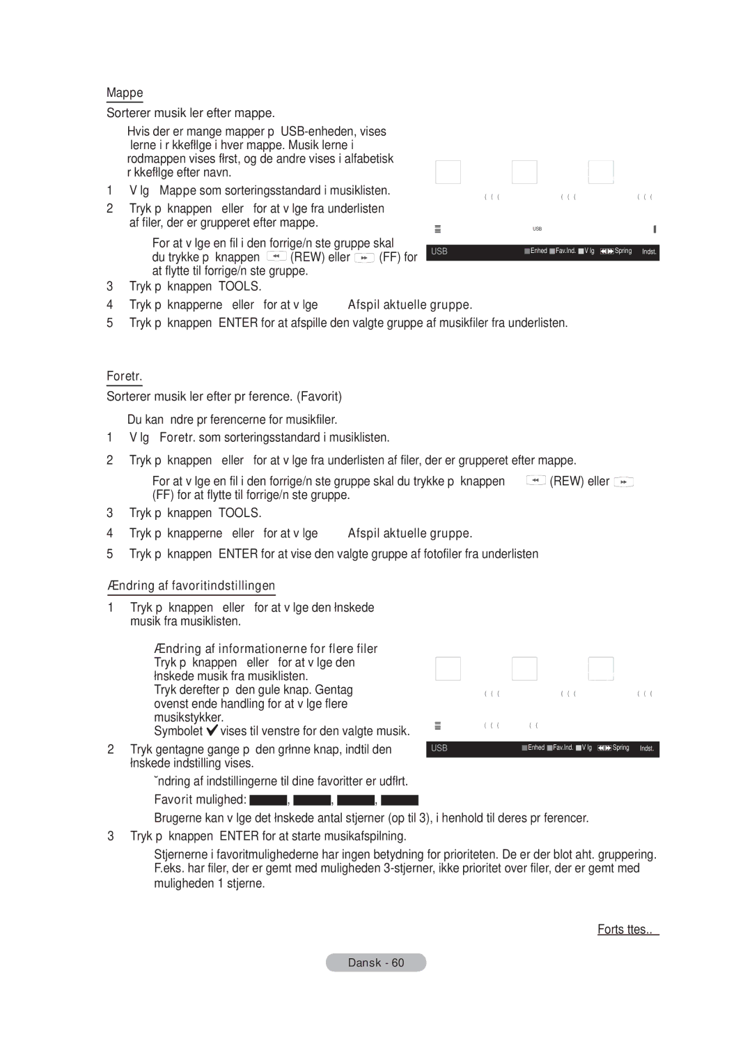 Samsung BN68-01783B-00 user manual Ændring af informationerne for flere filer 