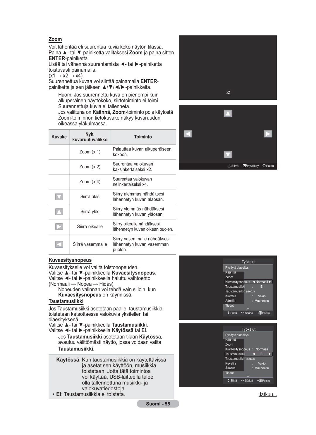 Samsung BN68-01783B-00 user manual Kuvaesitysnopeus, Ei Taustamusiikkia ei toisteta 