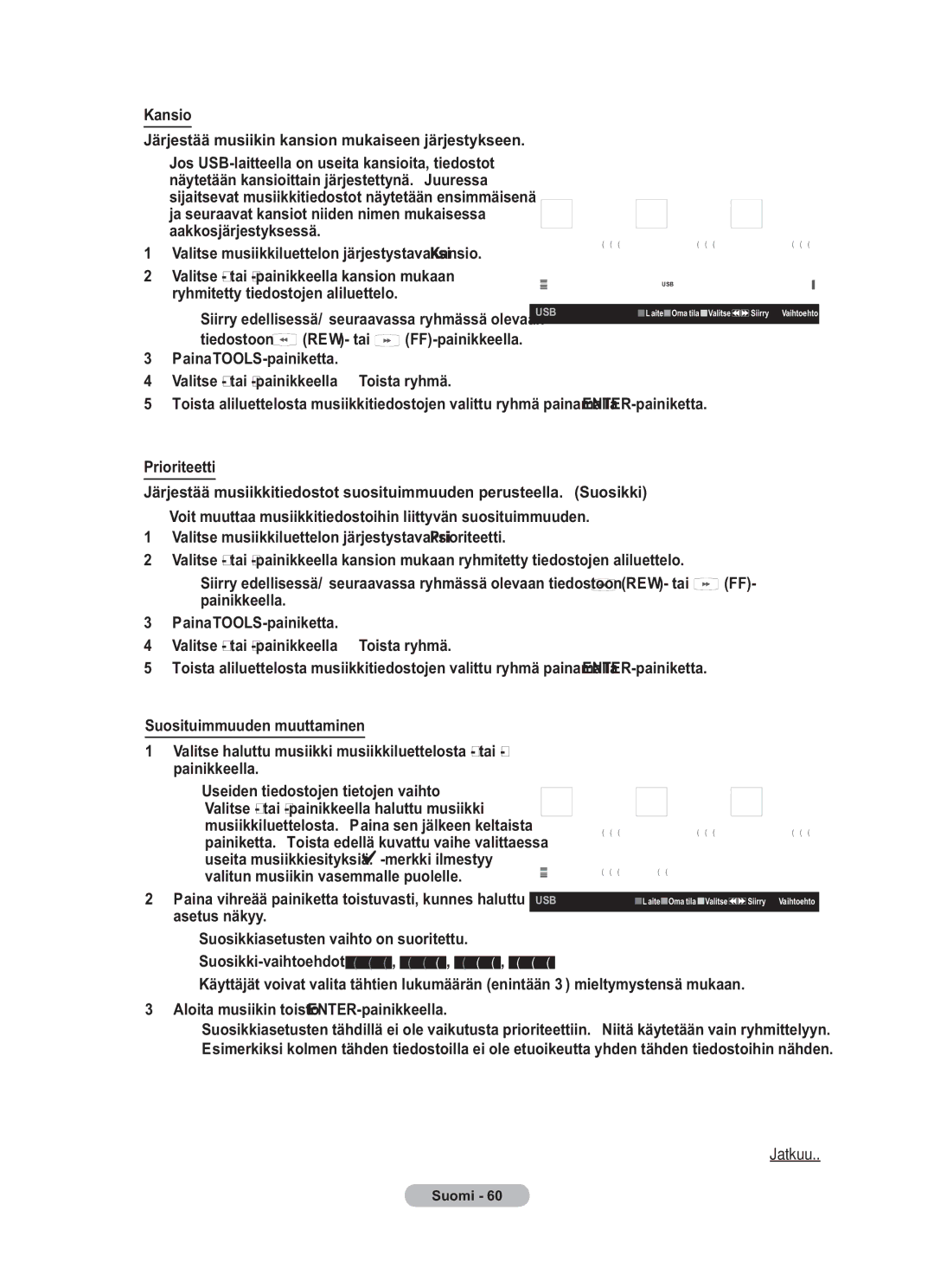 Samsung BN68-01783B-00 user manual Prioriteetti 