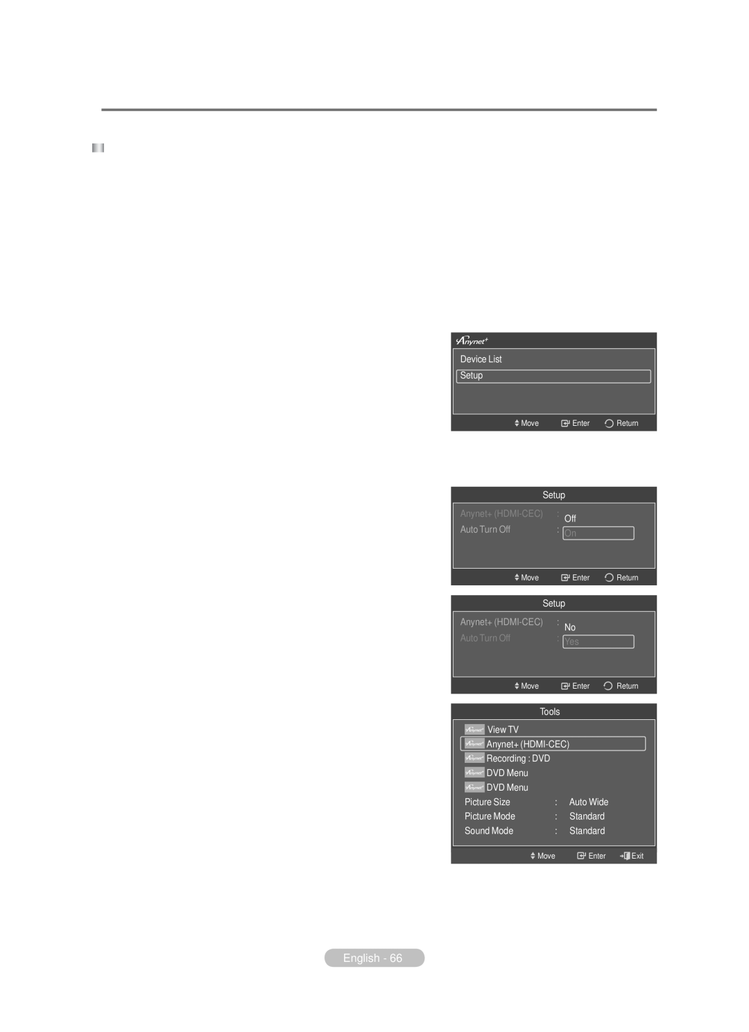 Samsung BN68-01783B-00 user manual Setting Up Anynet+ 