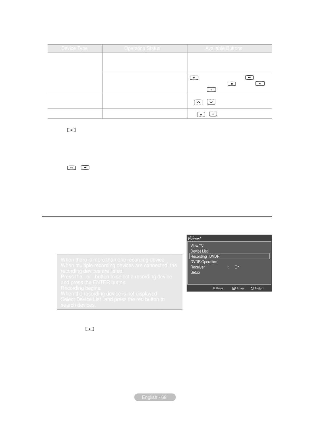 Samsung BN68-01783B-00 user manual Recording 