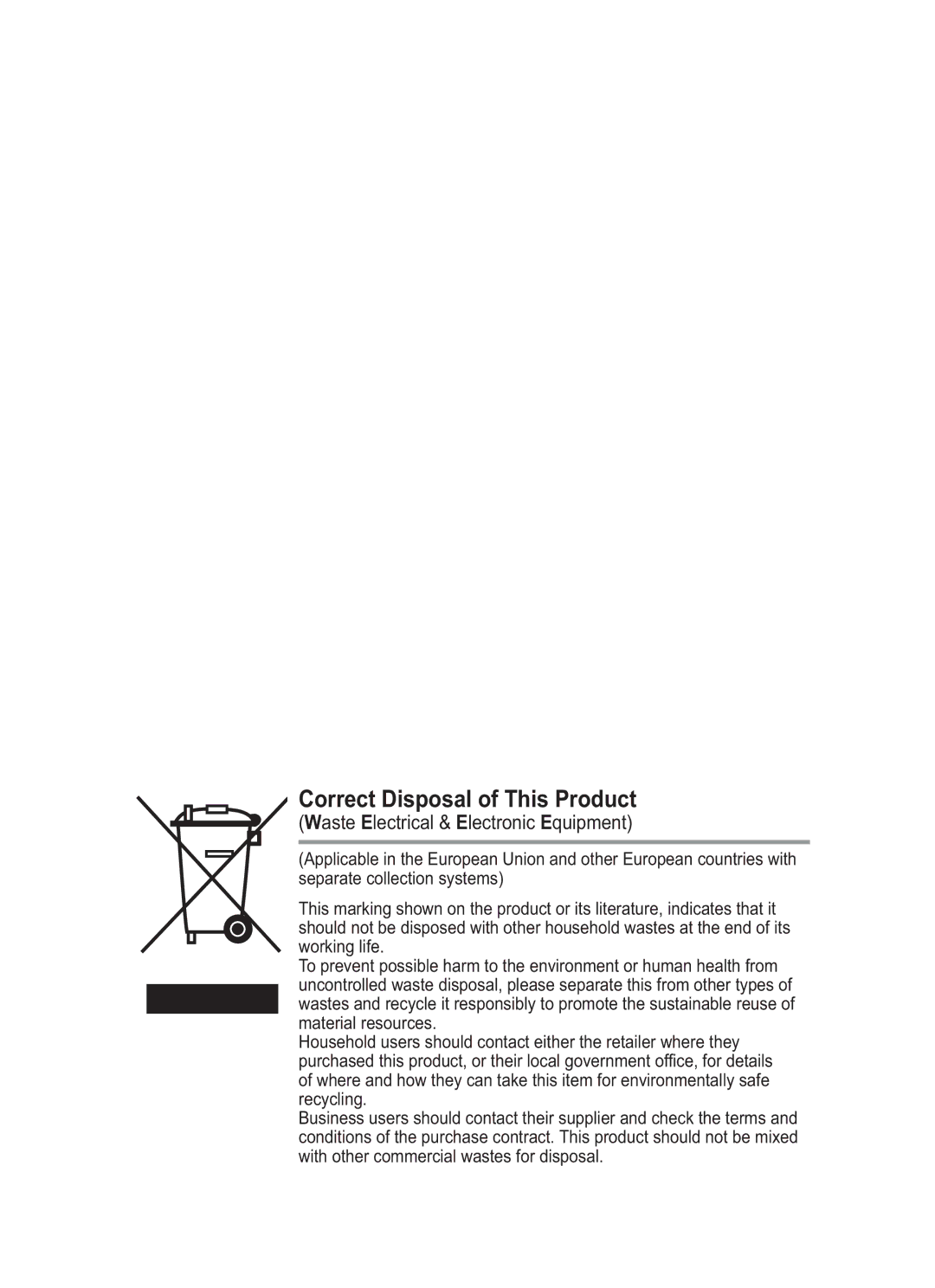 Samsung BN68-01783B-00 user manual Correct Disposal of This Product 