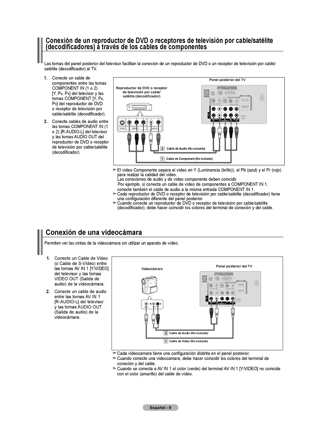 Samsung BN68-01797A-00 user manual Conexión de una videocámara 