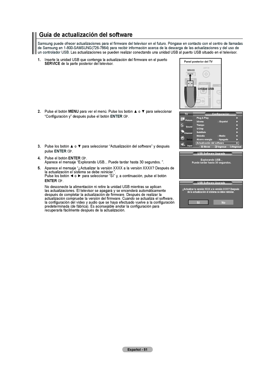 Samsung BN68-01797A-00 user manual Guía de actualización del software 