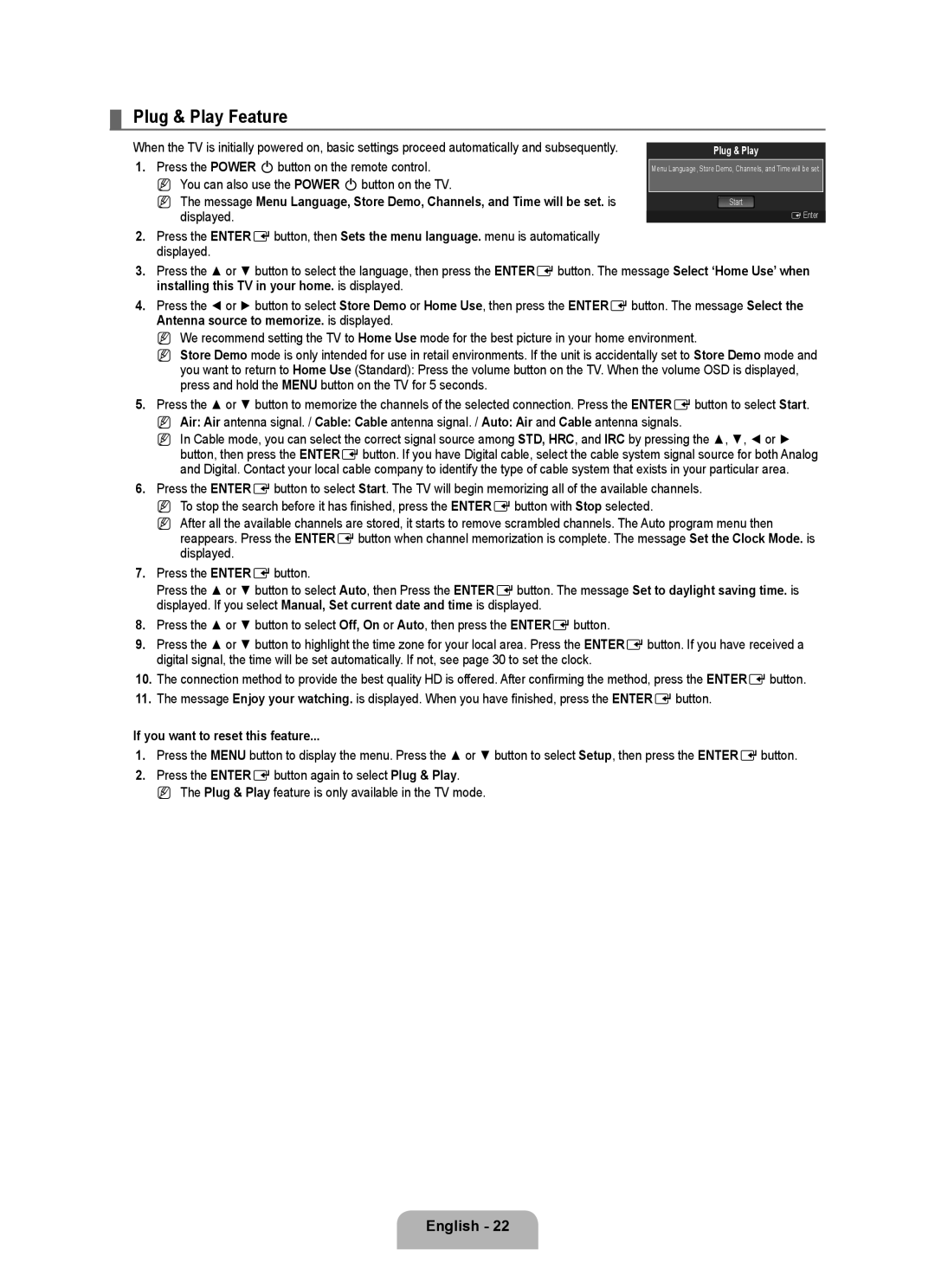 Samsung BN68-01975A-01, 360 user manual Plug & Play Feature, Press the Power Pbutton on the remote control, Displayed 