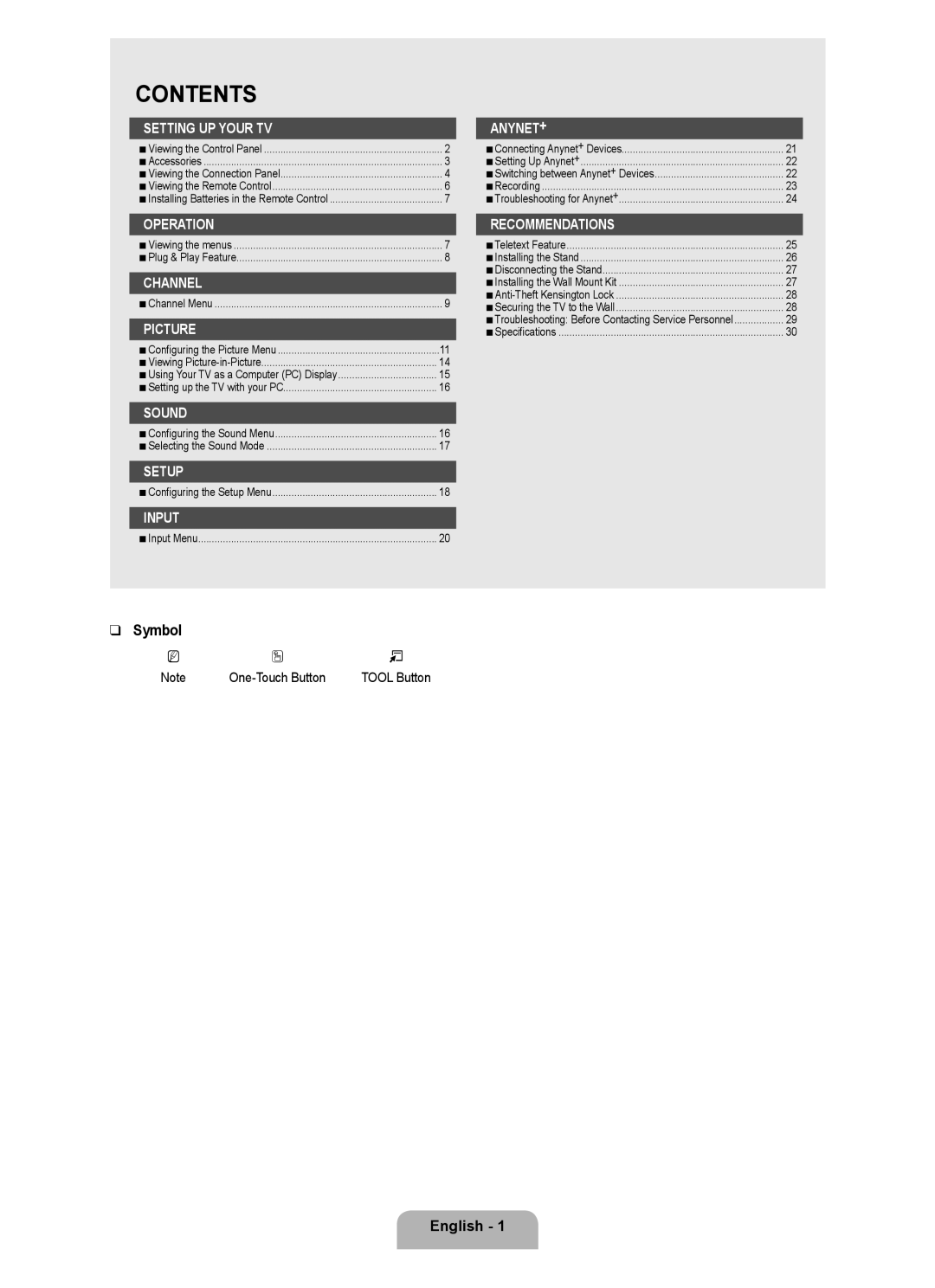 Samsung BN68-01983A-00 user manual Contents 