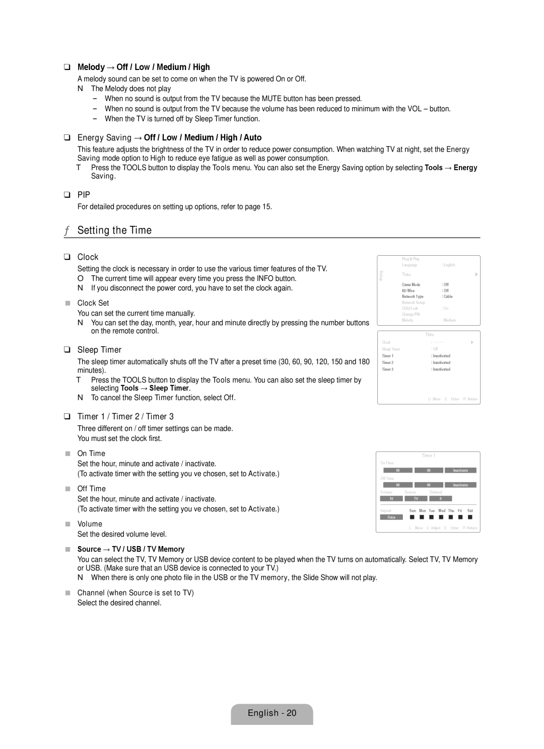 Samsung BN68-02017A-01 user manual Setting the Time 